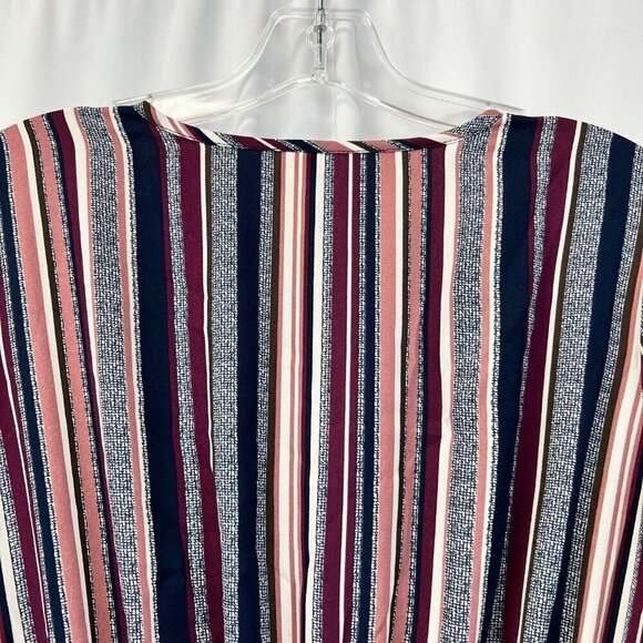 Xhilaration Womens Surplice Faux Wrap Dress Long Sleeve Ruffle Hem Striped Small - Picture 5 of 8